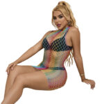 SUBBLIME - 952433 VESTIDO DE REJILLA SIN MANGAS CON CUELLO ALTO ARCOIRIS TALLA ÚNICA - Imagen 3
