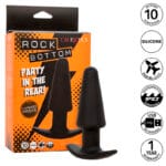 CALEXOTICS - ROCK BOTTOM PLUG ANAL CÓNICO 10 VIBRACIONES SILICONA NEGRO