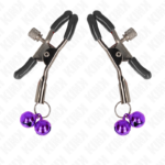 KINK - PINZAS PARA PEZONES CON DOBLE CAMPANILLA VIOLETA 6 CM - Imagen 2