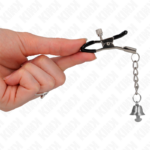 KINK - PINZAS PARA PEZONES CON COLGANTE DE CAMPANA PLATEADO 6 CM - Imagen 4