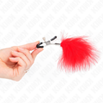 KINK - PINZAS PARA PEZONES CON PLUMA ROJO 7 CM - Imagen 4
