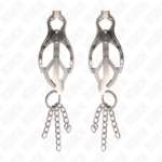 KINK - PINZAS PARA PEZONES ESTILO JAPONÉS CON CADENAS PLATEADO - Imagen 2