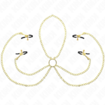 KINK - PINZAS PARA PEZONES Y CLÍTORIS 4 ENGANCHES AJUSTABLE DORADO