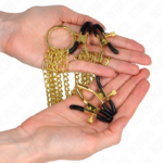 KINK - PINZAS PARA PEZONES Y CLÍTORIS 4 ENGANCHES AJUSTABLE DORADO - Imagen 3