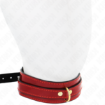 KINK - COLLAR AJUSTABLE ROJO VINO DETALLES DORADOS 29-42.5 CM X 4 CM - Imagen 3