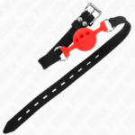 KINK - MORDAZA 55 x 2 CM DE BOLA 4 CM DE SILICONA COMPLETA TALLA S ROJO AJUSTABLE 35-51 CM - Imagen 4