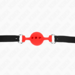 KINK - MORDAZA 55 x 2 CM DE BOLA 4 CM DE SILICONA COMPLETA TALLA S ROJO AJUSTABLE 35-51 CM - Imagen 5