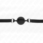 KINK - MORDAZA 55 x 2 CM DE BOLA 5 CM DE SILICONA COMPLETA TALLA L NEGRO AJUSTABLE 35-51 CM - Imagen 4