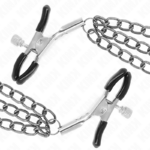 KINK - PINZAS PARA PEZONES CON TRIPLE CADENA NEGRO 20/23/28 CM - Imagen 4