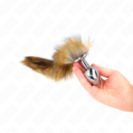 KINK - PLUG ANAL TALLA L 10 X 4 CM CON COLA SINTÉTICA 40 CM MARRÓN - Imagen 3