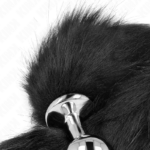 KINK - PLUG ANAL TALLA M 8 X 3.5 CM CON COLA SINTÉTICA 40 CM NEGRO - Imagen 4