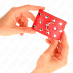 KINK - MUÑEQUERAS CON CIERRE A PRESIÓN LLENO DE TACHUELAS AJUSTABLE ROJO 19-24 CM X 5.5 CM - Imagen 3