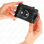 KINK - MUÑEQUERAS ESTILO HEAVY FORRO NEGRO AJUSTABLE 20-30 CM X 6 CM - Imagen 3