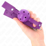 KINK - MORDAZA DE BOLA 4.5 CM TRANSPIRABLE MORADO 65 x 2.5 CM - Imagen 4