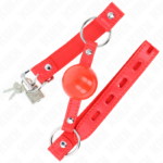 KINK - MORDAZA DE BOLA 4 CM TPE CON CANDADO ROJO 60 x 2 CM - Imagen 2