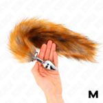 KINK - PLUG ANAL TALLA M 8 X 3.5 CM CON COLA SINTÉTICA 40 CM MARRÓN - Imagen 2