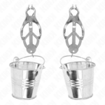 KINK - PINZAS PARA PEZONES ESTILO JAPONÉS CON CUBOS PLATEADO