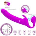 PRETTY LOVE - ZANINI DILDO STRAP-ON SIN ARNÉS 10 VIBRACIONES MORADO