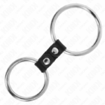KINK - ANILLO PENE DOBLE METAL 3.7 CM A 5 CM CONECTADOS POR CORREA POLIPIEL MODELO 2 - Imagen 4