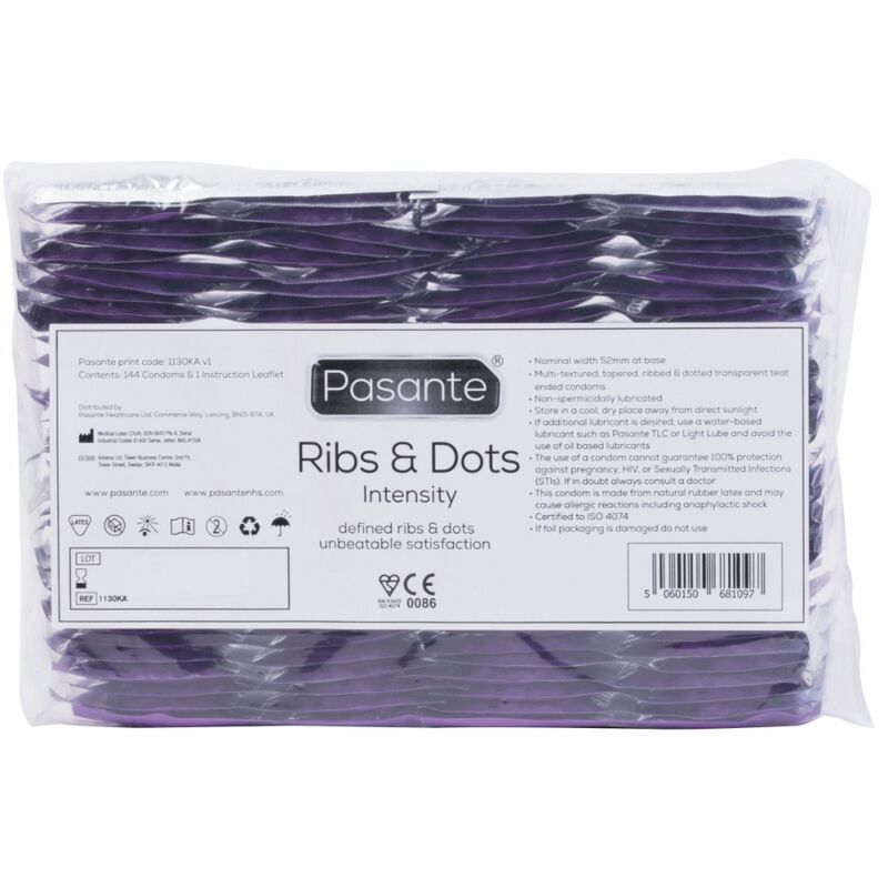 PASANTE - RIBS  DOTS PRESERVATIVOS INTENSITY 144 UNIDADES