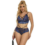 SUBBLIME - 954062 SUJETADOR + PANTIES ENCAJE AZUL S/M - Imagen 4
