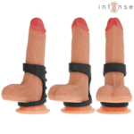 INTENSE - THEO ANILLO DOBLE PARA PENE SILICONA NEGRO MODELO 3 - Imagen 5