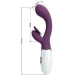 PRETTY LOVE - BUTTERFLY KISS VIBRADOR RABBIT  ESTIMULADOR PUNTO G MORADO - Imagen 3