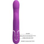 PRETTY LOVE - VIBRADOR ESTIMULADOR MULTIFUNCIÓN 4 EN 1 MORADO - Imagen 4