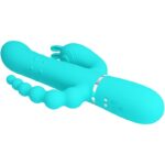 PRETTY LOVE - CAMMY TRIPLE VIBRADOR RABBIT MULTIFUNCIÓN 4 EN 1 AZUL - Imagen 5