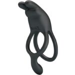 PRETTY LOVE - SETH DOBLE ANILLO VIBRADOR RABBIT 7 VIBRACIONES NEGRO - Imagen 3