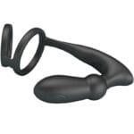 PRETTY LOVE - EMONI ANILLO PENE + PLUG ANAL 12 VIBRACIONES NEGRO - Imagen 3