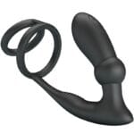 PRETTY LOVE - EMONI ANILLO PENE + PLUG ANAL 12 VIBRACIONES NEGRO - Imagen 2
