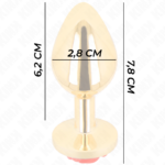 KINK - PLUG ANAL DORADO ROSA ROJA TALLA S - Imagen 4