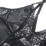 SUBBLIME - 957520 VESTIDO DE CUERO CON ENCAJE FLORAL NEGRO S/M - Imagen 5