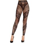 LEG AVENUE - MALLAS SIN PIE DE ENCAJE Y TRANSPARENCIA NEGRO