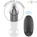 INTENSE - PLUG ANAL 10 VIBRACIONES METAL EN FORMA DE DILDO CON CONTROL REMOTO S - Imagen 4
