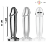 INTENSE - PLUG ANAL 10 VIBRACIONES METAL EN FORMA DE DILDO CON CONTROL REMOTO S - Imagen 5