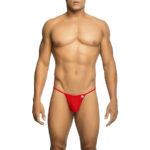 MOB - TANGA TRANSPARENTE CON FORMA DE T ROJO TALLA S/M