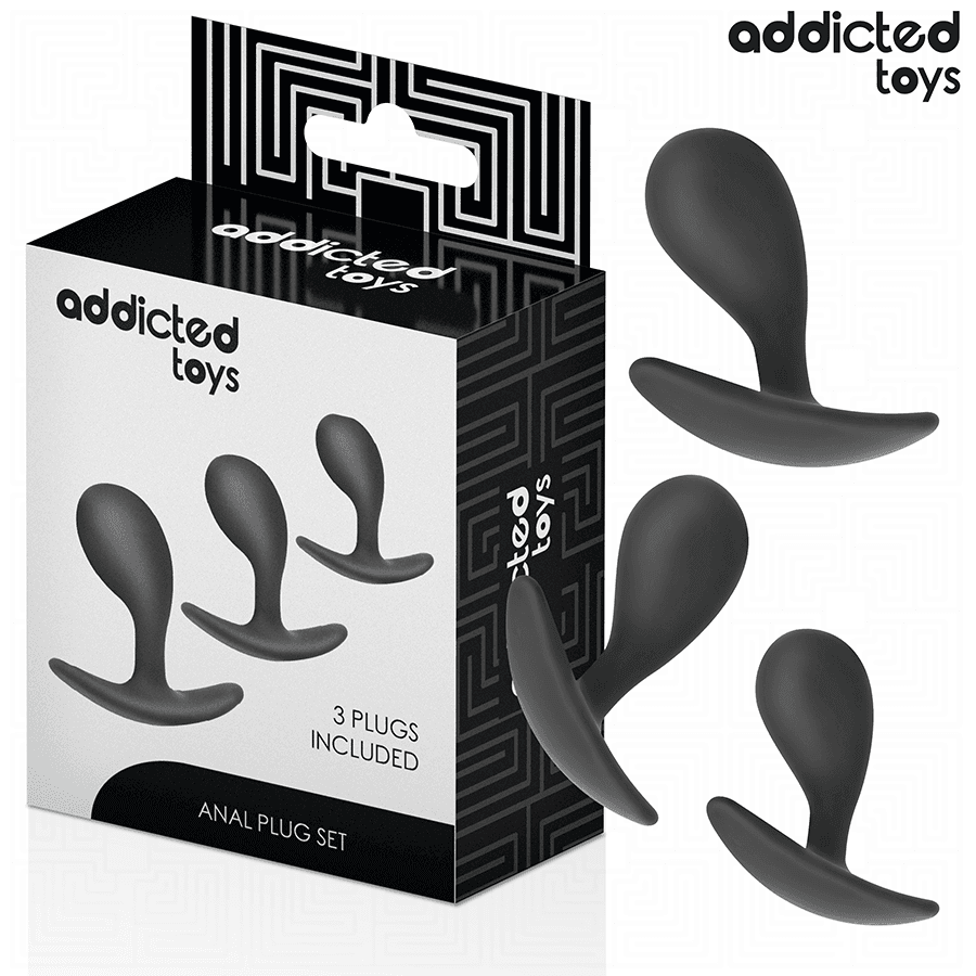 ADDICTED TOYS - SET DE 3 PLUG ANAL SILICONA MODELO 3