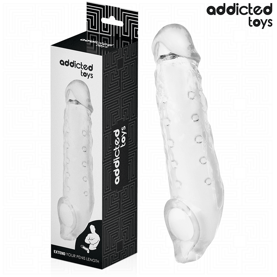 ADDICTED TOYS - FUNDAS PARA EL PENE TRANSPARENTE TALLA M 27 CM