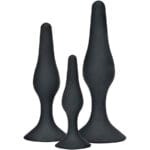 TOYJOY - ANAL PLAY CURVY COMPANIONS PLUG ANAL 3 PIEZAS NEGRO
