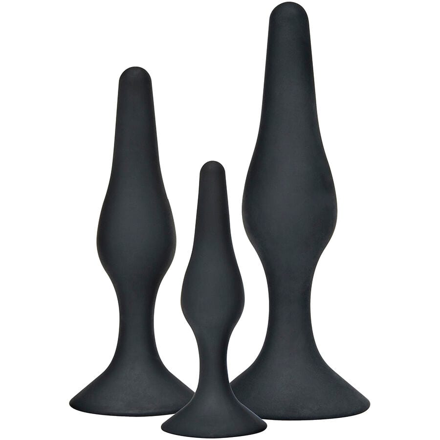 TOYJOY - ANAL PLAY CURVY COMPANIONS PLUG ANAL 3 PIEZAS NEGRO