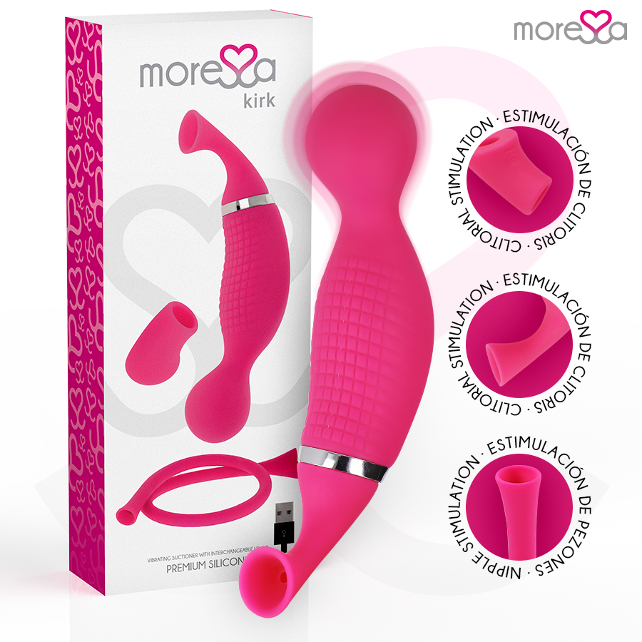 MORESSA - KIRK DUO SUCCIONADOR + MASAJEADOR MULTI PRESTACIONES PREMIUM SILICONE RECARGABLE