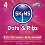 SKINS - DOTS  RIBS PRESERVATIVOS PREMIUM PACK 4