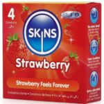 SKINS - PRESERVATIVOS PREMIUM SABOR FRESA PACK 4 - Imagen 2