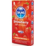 SKINS - PRESERVATIVOS PREMIUM SABOR FRESA PACK 8 - Imagen 2