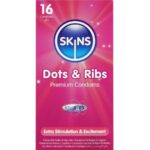 SKINS - DOTS  RIBS PRESERVATIVOS PREMIUM PACK 16