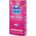 SKINS - DOTS  RIBS PRESERVATIVOS PREMIUM PACK 8 - Imagen 2