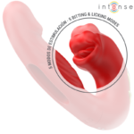 INTENSE - NATHY VIBRADOR DOBLE CON BOCA ESTIMULADORA MULTIFUNCIÓN ROJO - Imagen 5