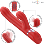 INTENSE - LELE VIBRADOR MULTIFUNCIÓN ROTATORIO  OSCILACIÓN  ESTIMULACIÓN ROJO - Imagen 2